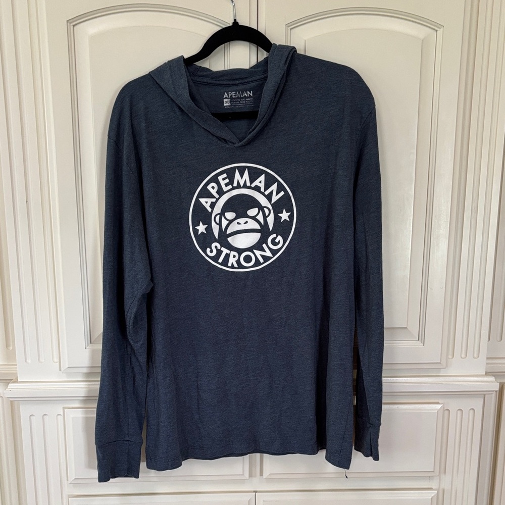 Apeman Strong Hooded Long Sleeve Tee - Charcoal Gray